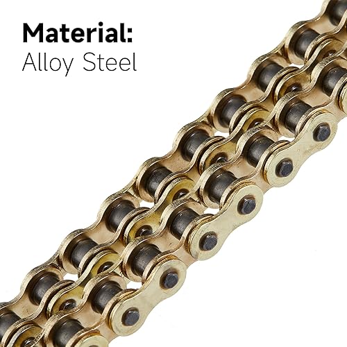 Miniatura 3 de Cadena de motocicleta 420H 132 eslabones sin junta tórica con enlace maestro de conexión, cadena de transmisión resistente para motocicleta,