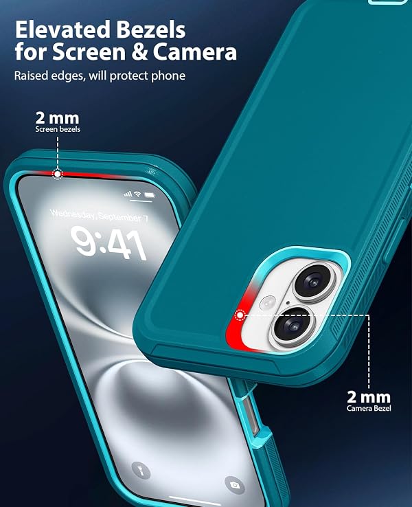 Jelanry for iPhone 16 Plus Case Heavy Duty & Rugged Protection - Turquoise by Jelanry - Used condition - Image 4