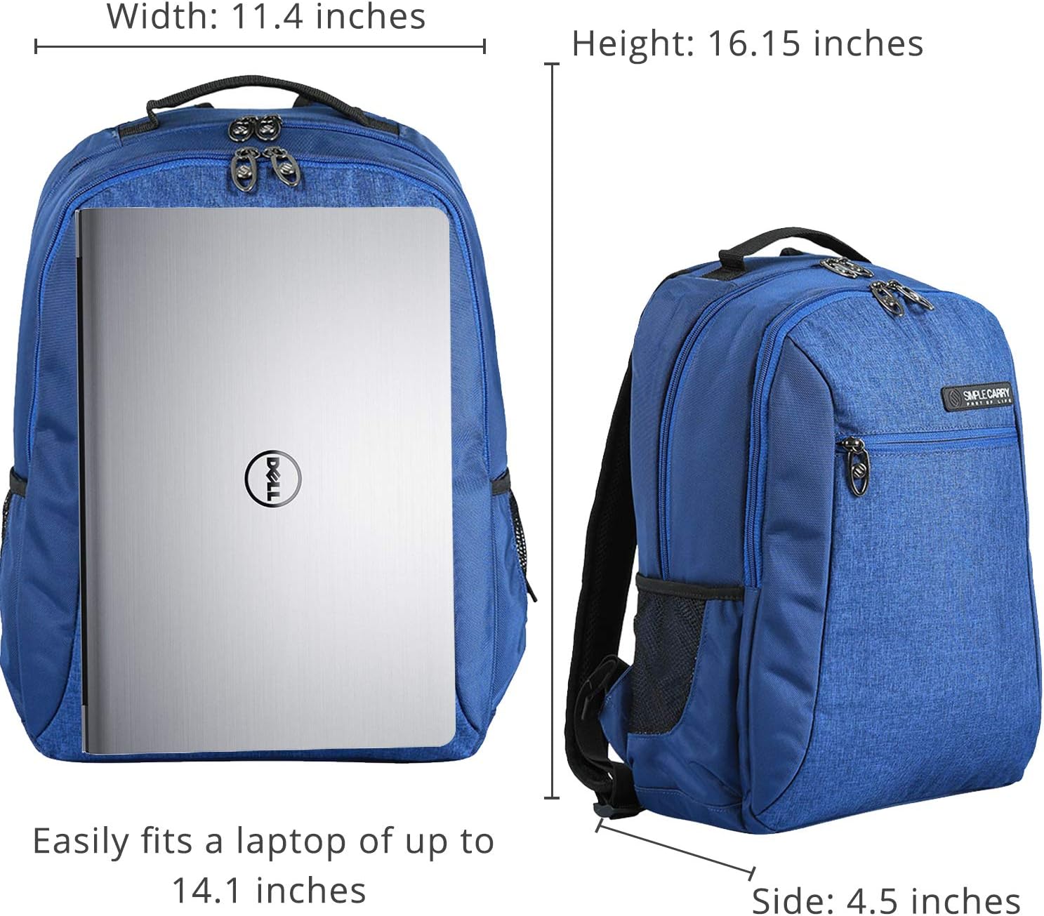 Blасk Frіdау - 80% оƒƒ SimpleCarry Blue 14 inches Slim Business Travel Laptop Backpack College Laptop Bag Carry on Bookbag Casual Hiking Daypack Water Repellent for Women and Men