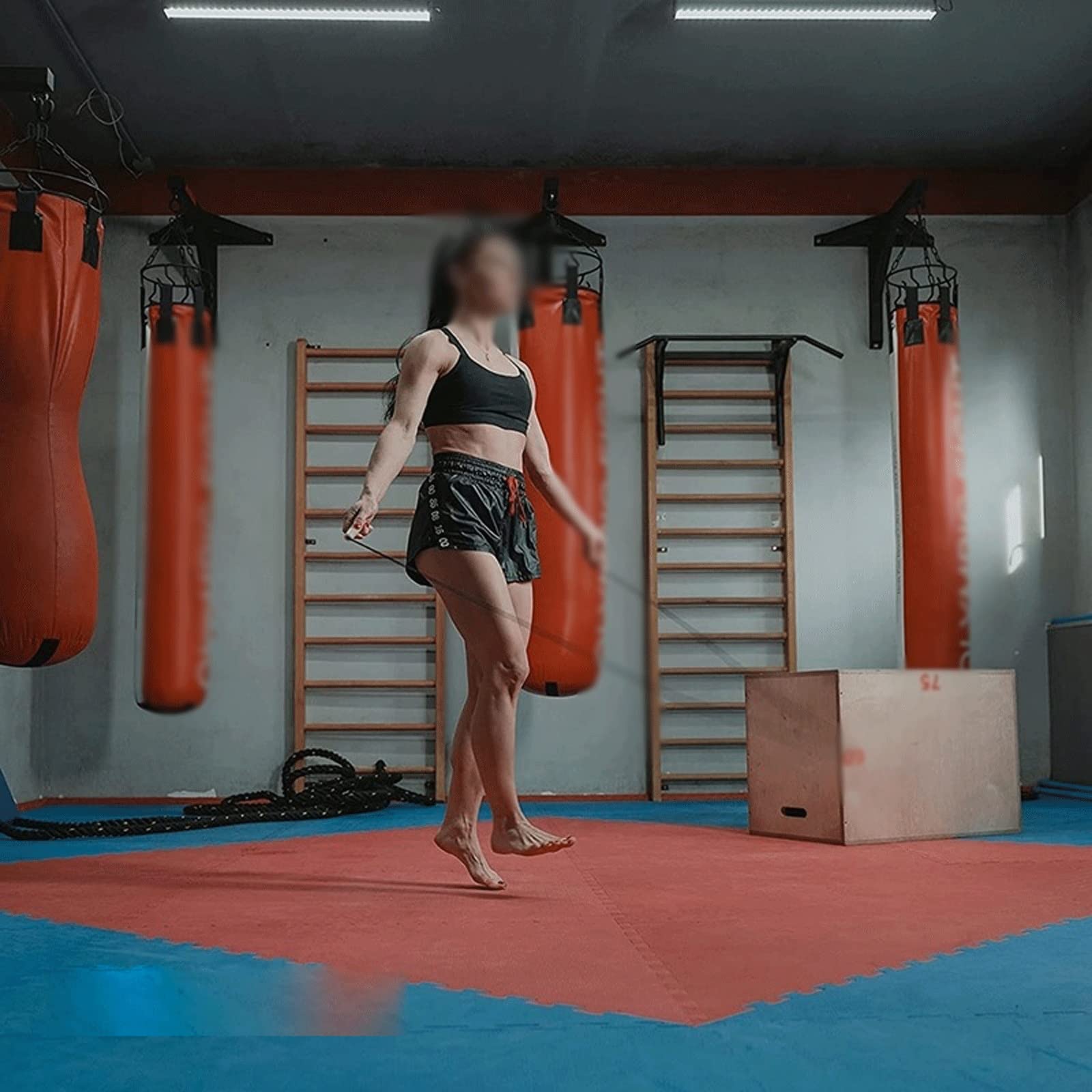 Corde à sauter intelligente, analyse numérique, corde à sauter intelligente, corde à sauter à vitesse rapide avec compteur de calories pour femme (noir)