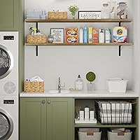 Vista 8 de Wallniture Forme Estantes flotantes de 60 x 10 pulgadas para decoración de pared, estantería rústica de pared, estantes para sala de estar, oficina