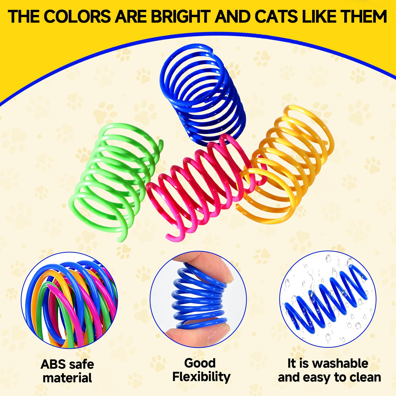 Lot de 24/32 Ressorts à Chat Jouets Interactifs, Jouet à Ressort pour Chat avec 4 Couleurs, Jouet pour Chats Actifs pour Propriétaires de Chats (24)