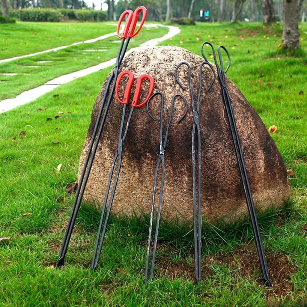 Heavy-Duty Fireplace Tongs, Indoor Firewood & Log Tweezers for Handling Coal and Debris(A 68cm/26.7")