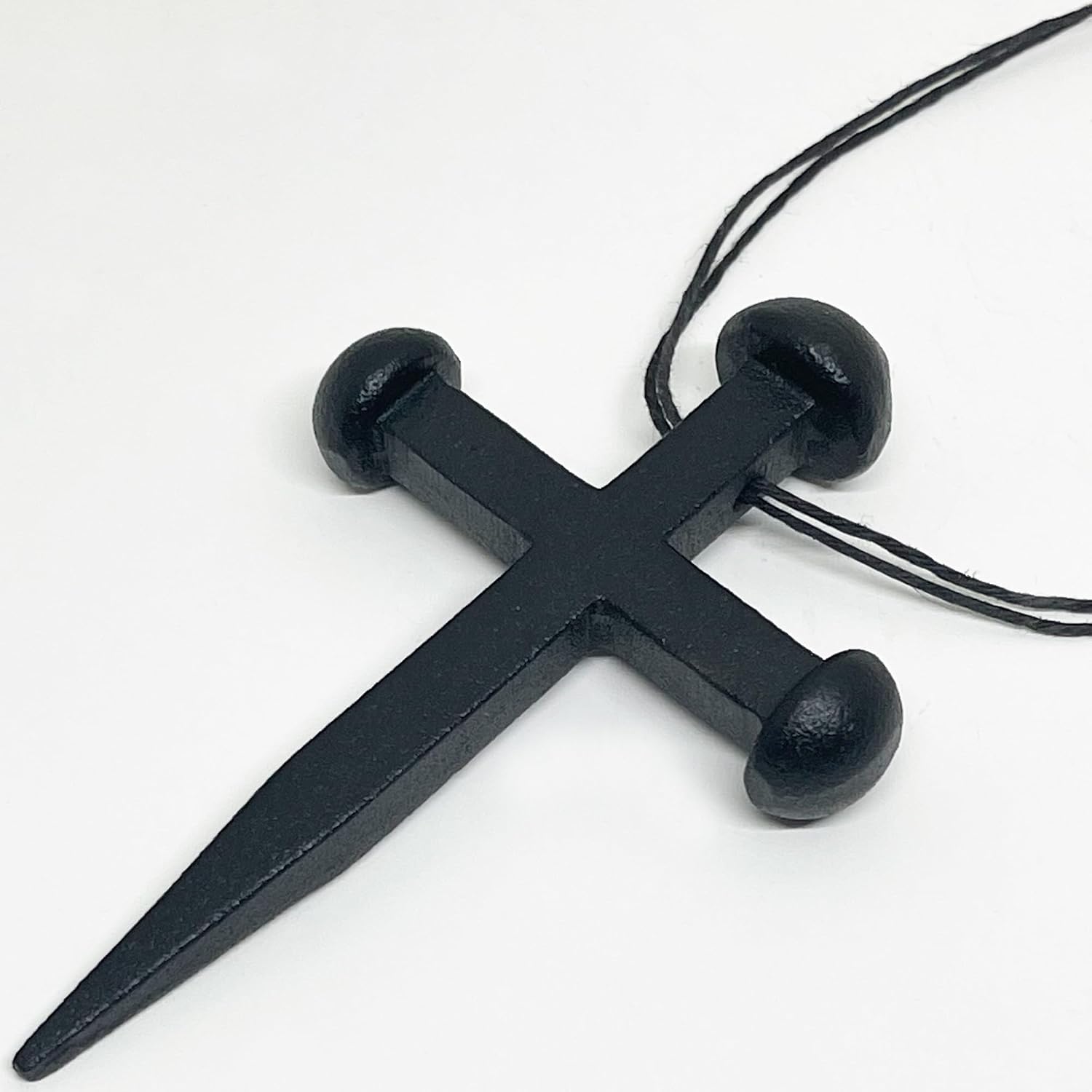 4”- CROSS NAIL – Ornamental Rustic Iron – Crucifix Cross Style – Antique Reproduction Nail – Decorative Clavos nails for Hook hanger, Accent nail – 4in x 2.5in – Black Cast Iron Spike (1)
