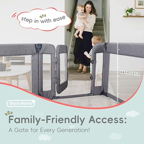 Miniatura 4 de Corralito para bebés con puerta, corralito plegable para bebés y niños pequeños, corralito ajustable para bebés, patio de juegos grande, negro