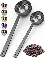 Vista 12 de Orblue Juego de cucharas de café de alta calidad, 1 cucharada (0.5 fl oz) y 2 cucharadas (1.0 fl oz), cuchara medidora de café de acero inoxidable