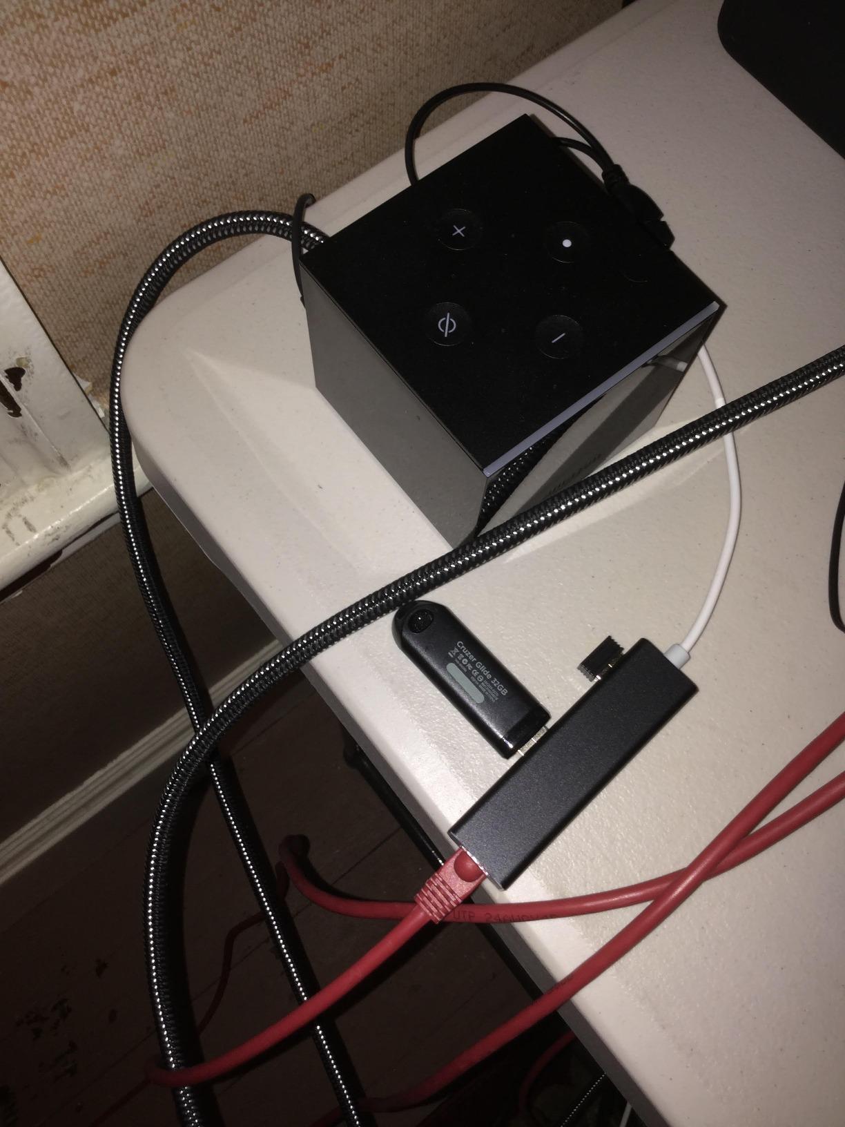 great for adding more storage to an Amazon fire cube device