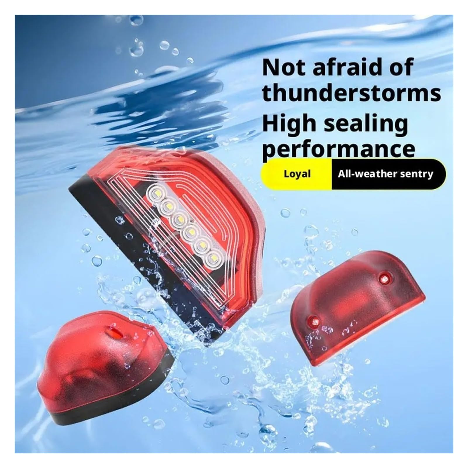 Plafoniere Targa Luce Targa Universale A 6 LED 12V 24V Di Guida Posteriore Bianca Lampada Posizione Laterale Per Auto Moto Camion Rimorchio Van(Red)