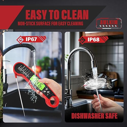 Miniatura 6 de Paquete de 3 termómetros de carne para cocinar, 1 paquete de termómetro digital de lectura instantánea para alimentos y 2 paquetes de 2.5 pulgadas