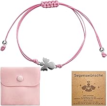 Guardian Angel Bracelet for Women Guardian Angel Bracelet with Card and Gift Bag Fine Filigree Adjustable Cord for Best Friend Communion Birthday, Silver, /