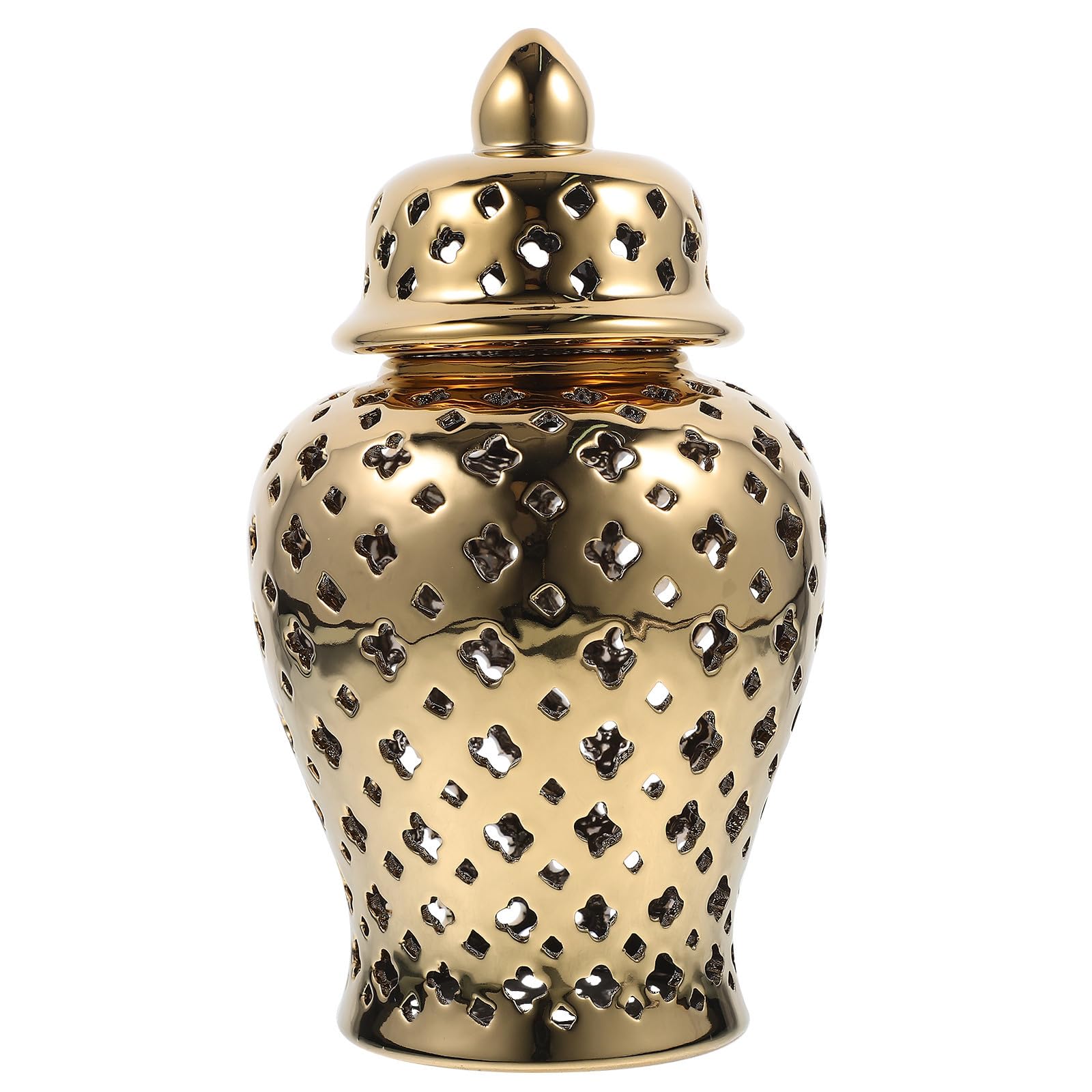 Zerodeko Jarrón de Cerámica Hueco Decorativo para Flores Secas y Artificiales Diseño Sencillo y Artesanal para Decoración de Hogar Bodas y Jardín