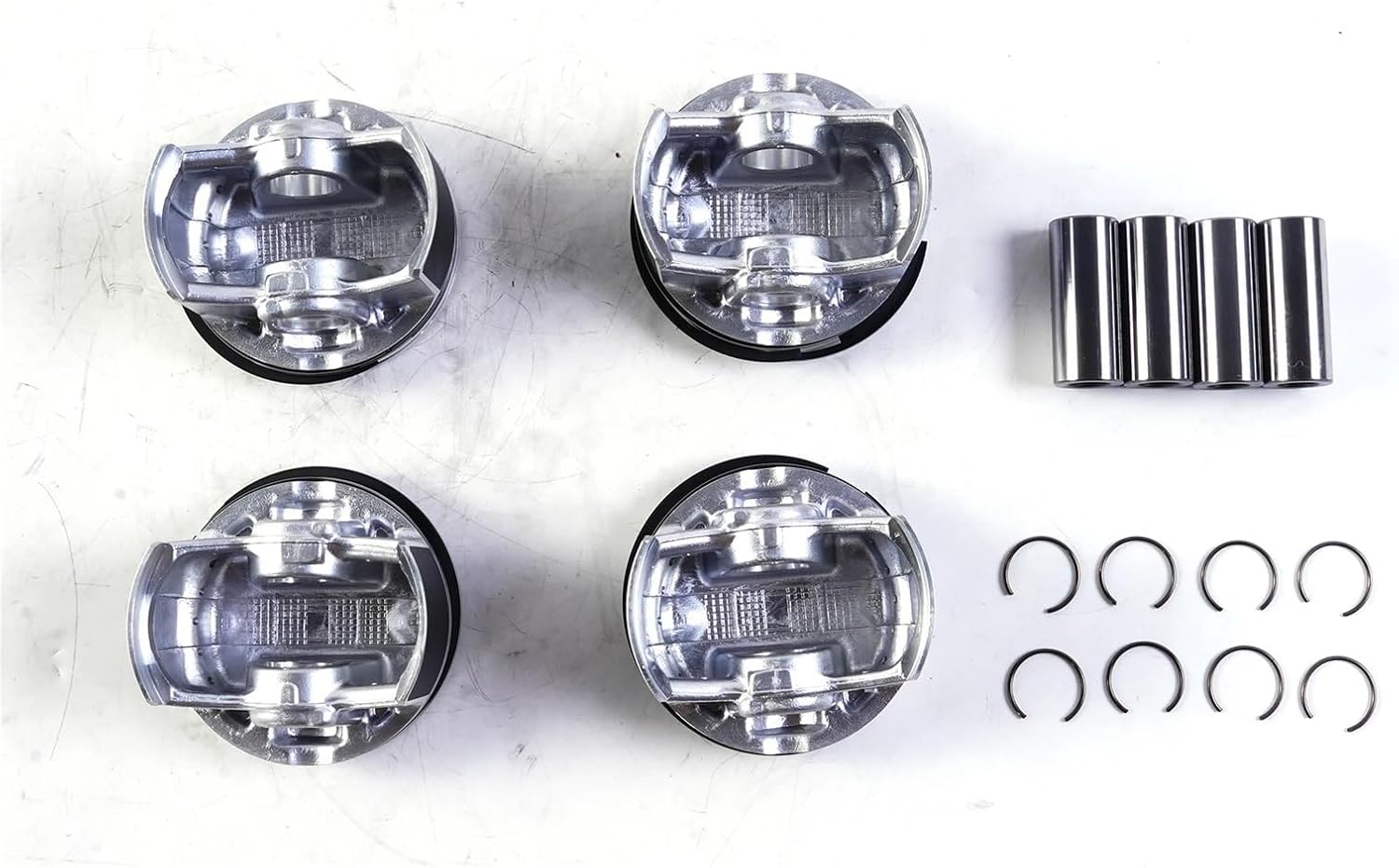 Engine Piston Set 2003-2006 Compatible with Accord Element 2.4L 2354CC L4 DOHC K24A4 Part# 13010-RAA-A00 13010-RAA-A01