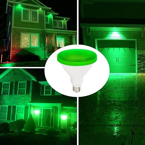 Miniatura 3 de Bombillas de luz de inundación de color verde – Bombilla verde de 15 W (equivalente a 100 W), bombilla LED con base E26 perfecta para porche