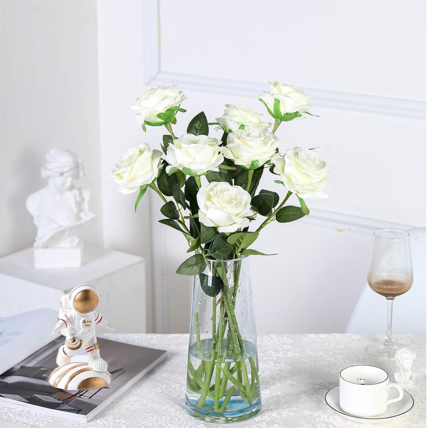 Laelfe 12 stuks Kunstmatige Rozen, 53cm Kunstrozen Enkele Lange Steel Kunstbloemen, Realistische Kunstbloemen voor Bruiloftsboeket, Thuis Tuin Woonkamer Hotel Kantoor Decoratie (Dusty Laelfe 12 stuks Kunstmatige Rozen, 53cm Kunstrozen Enkele Lange Steel Kunstbloemen, Realistische Kunstbloemen voor Bruiloftsboeket, Thuis Tuin Woonkamer Hotel Kantoor Decoratie (Dusty