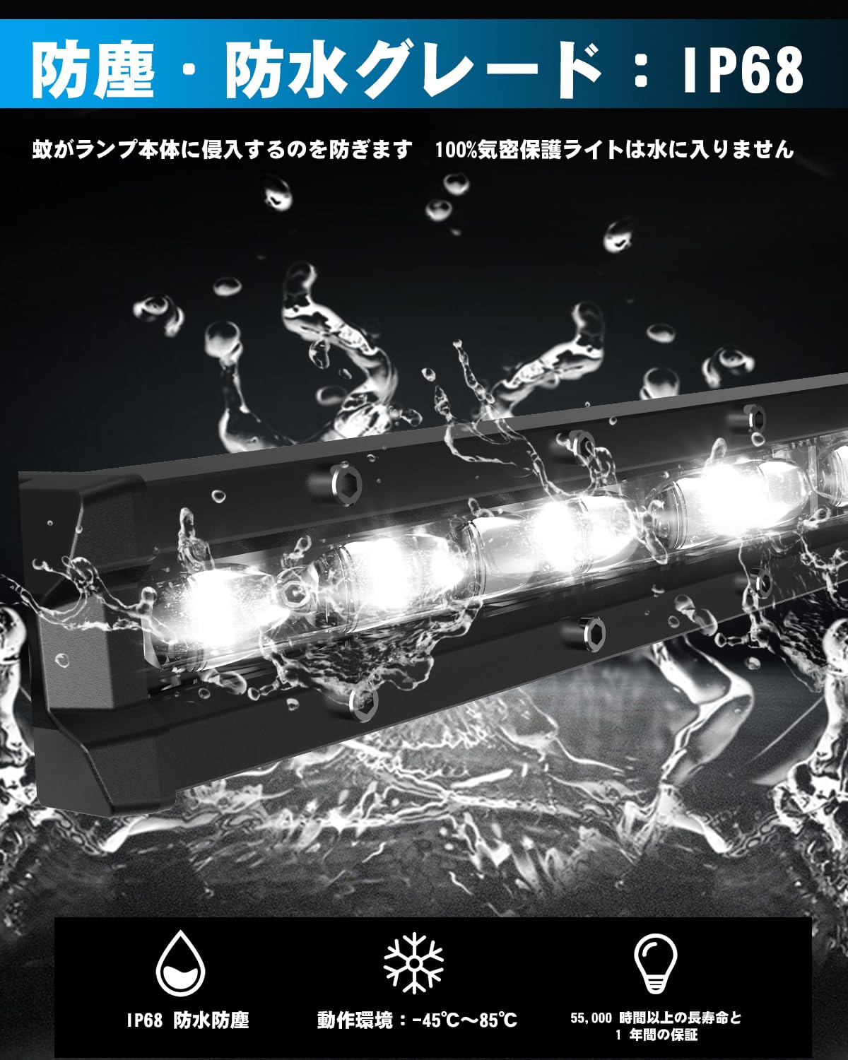 Amazon.co.jp: UNI-SHINE ledバーライト 車 7インチ led作業灯 30W 
