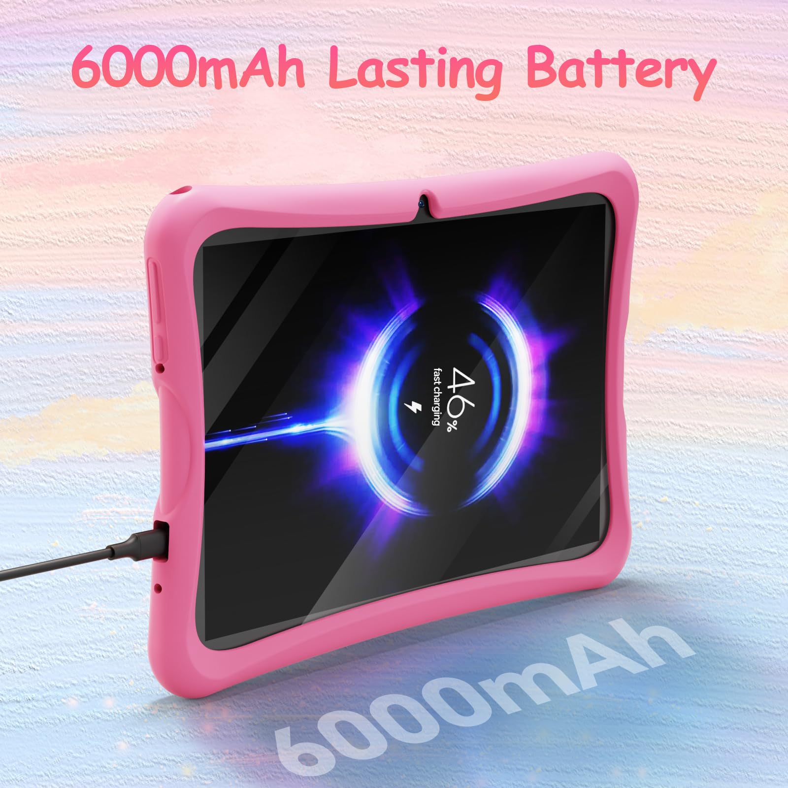 DigiLand 10,1 Pouces Tablette Enfants Android 15 6+ 64Go Écran IPS 1280x800 Double Caméra 6000 mAh Contrôle Parental iWawa Rose