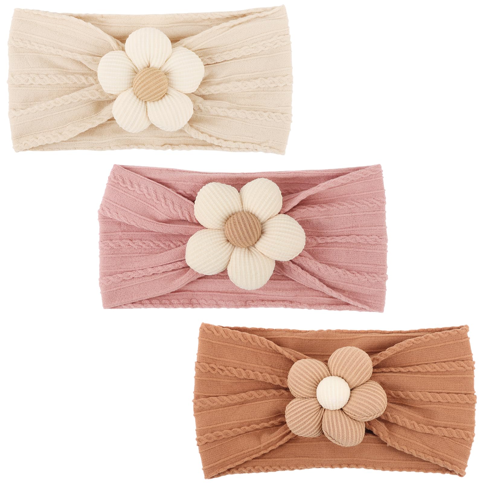 AQOKKA Baby Flower Headbands Nylon Baby Girl Headbands Newborn Hairbands Toddler Hair Accessories for Girls Infant Kids โ image 1