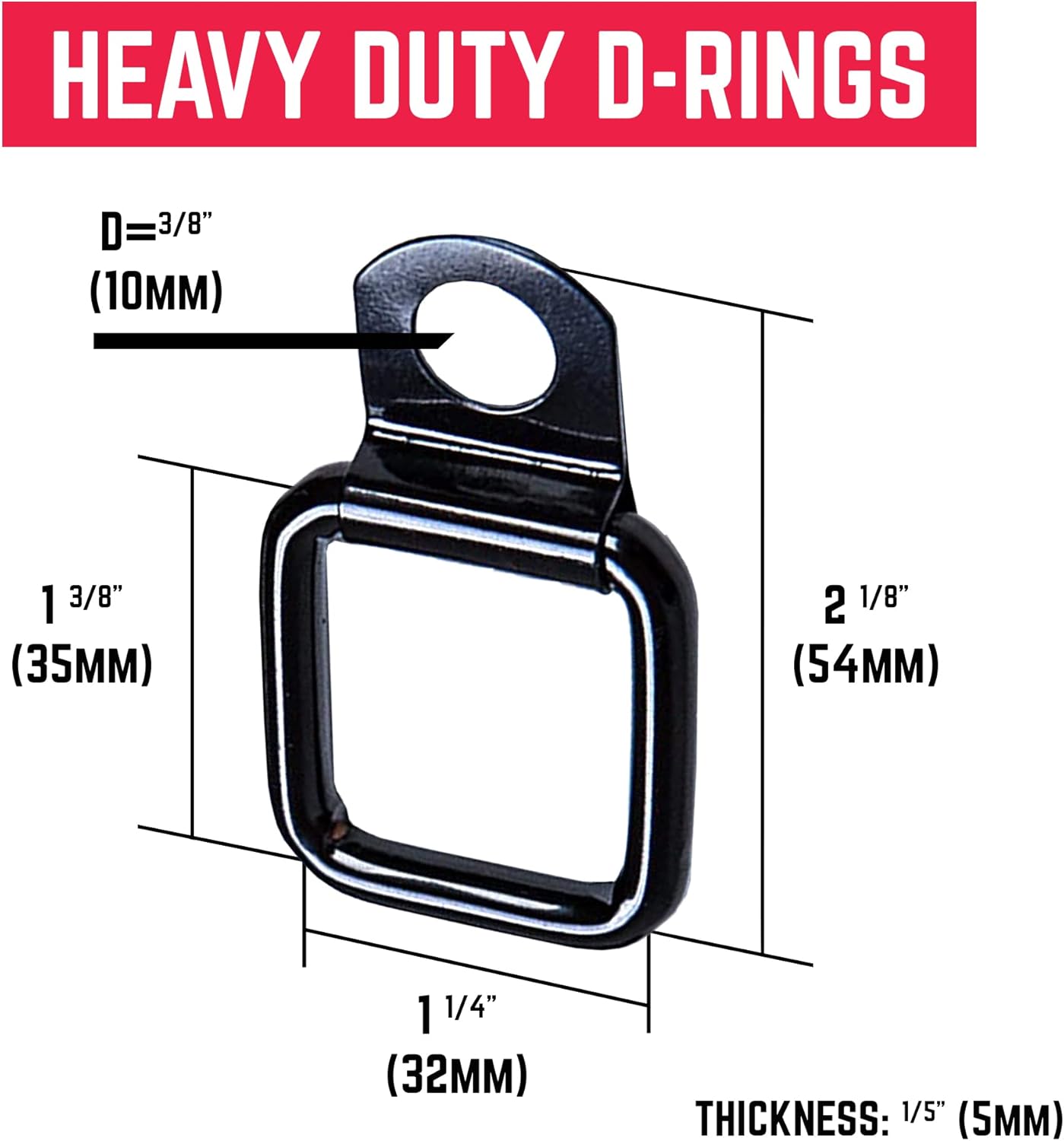 GPCA - GP Star Thumb Screws and D-Rings Set, Easy-to-Install M8 Bolt & Tie Downs, for Quick Cargo Cover Installation, Jeep Wrangler Accessories for 4xe, JL, JT, JK and More, Patented, 6 Packs