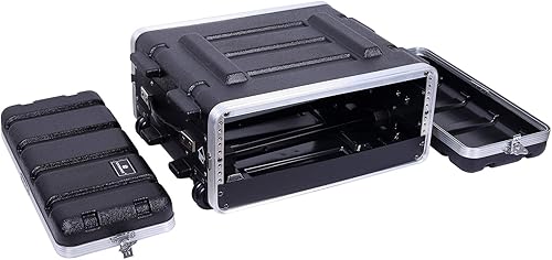 Miniatura 34 de Crossrock Estuche apilable para rack de 6U, profundidad estándar de 19.25 pulgadas, construcción de carcasa rígida de polietileno con hardware