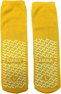 AMiNA Non Slip Socks - 3 Pairs Grip Socks for Women & Men, Elderly Safety & Recovery