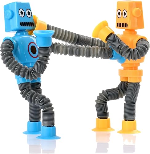 Miniatura 6 de nutty toys Juguetes sensoriales de robot, paquete de 4 – Tubos Pop Pop Fidget 2025 para TDAH y autismo Edades 3 4 5 6 7 8 9 10 11 12, la mejor idea