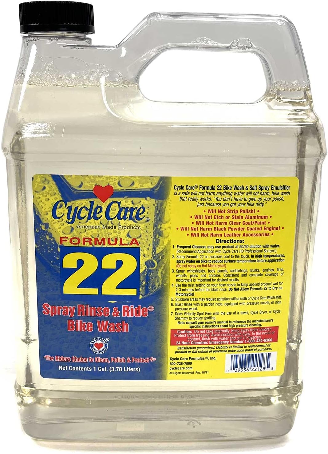 Cycle Care 1 Gallon Formula 22 Spray Rinse and Ride Bike Wash 22128