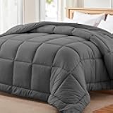 Mosluna Queen Size Comforter Duvet Insert, All Season Quilted Down Alternative Bed Comforter, Lightweight Bedding Comforters with 8 Tabs (Gray,88x88 Inch)