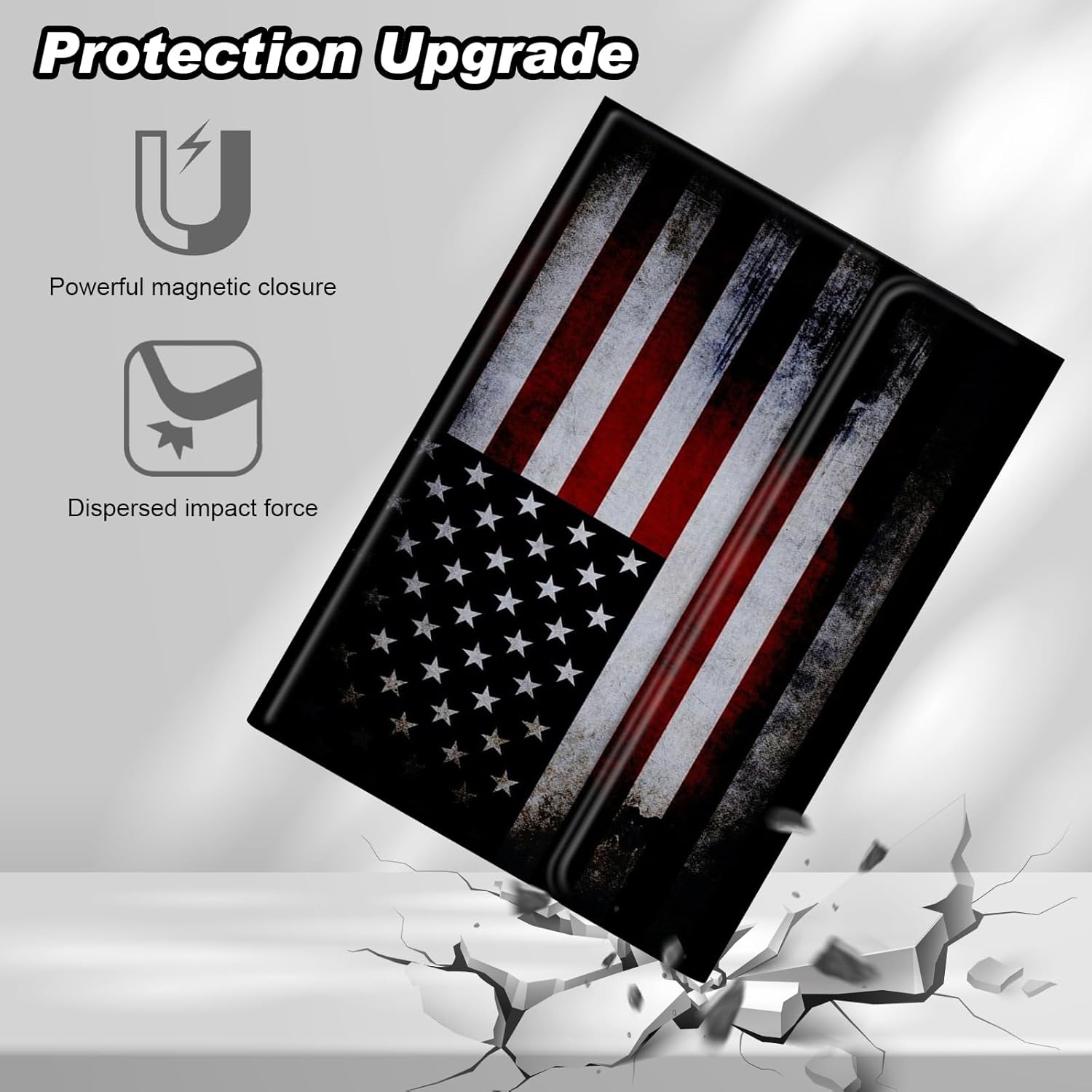 DEGDFSGR for Apple iPad 10th Generation Case with Keyboard and Pencil Holder (10.9", 2022), iPad Keyboard Case Detachable Bluetooth Keyboard for iPad Case 10th Generation, Vintage American Flag