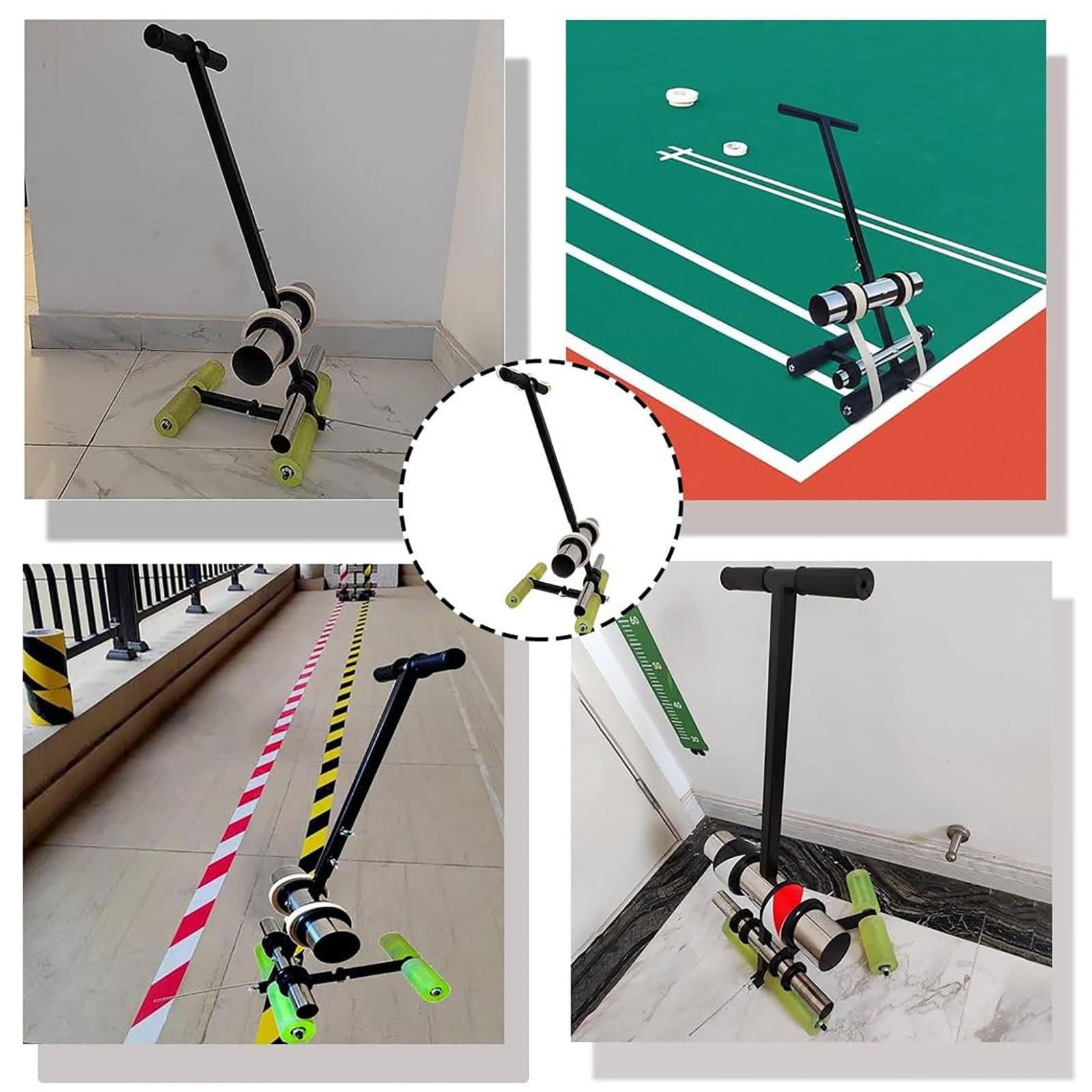 Macchina Traccialinee, Strumento per Segnaletica Stradale Con Strumento per Marcatura Circolare, Spaziatura Regolabile 4-28 Cm, Larghezza Massima Del Nastro 14 Cm, Per Marcature E Strisce Precise
