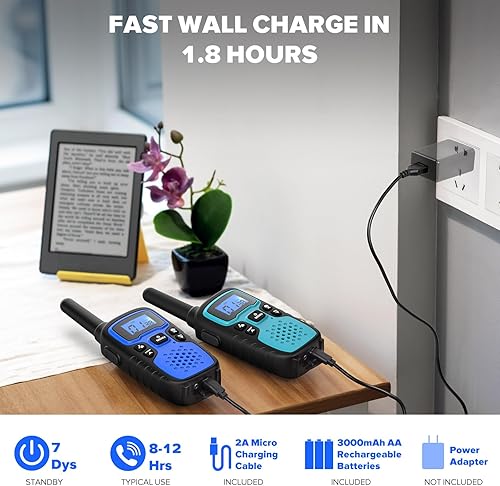 Miniatura 3 de Wishouse Walkie Talkies para adultos, radios portátiles de 2 vías de largo alcance, accesorios de senderismo, equipo de campamento, regalo de