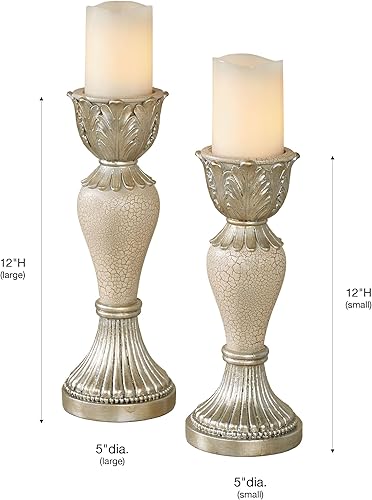 Miniatura 3 de Juego de 2 portavelas Aurelleigh Classic Ivory (2 unidades)