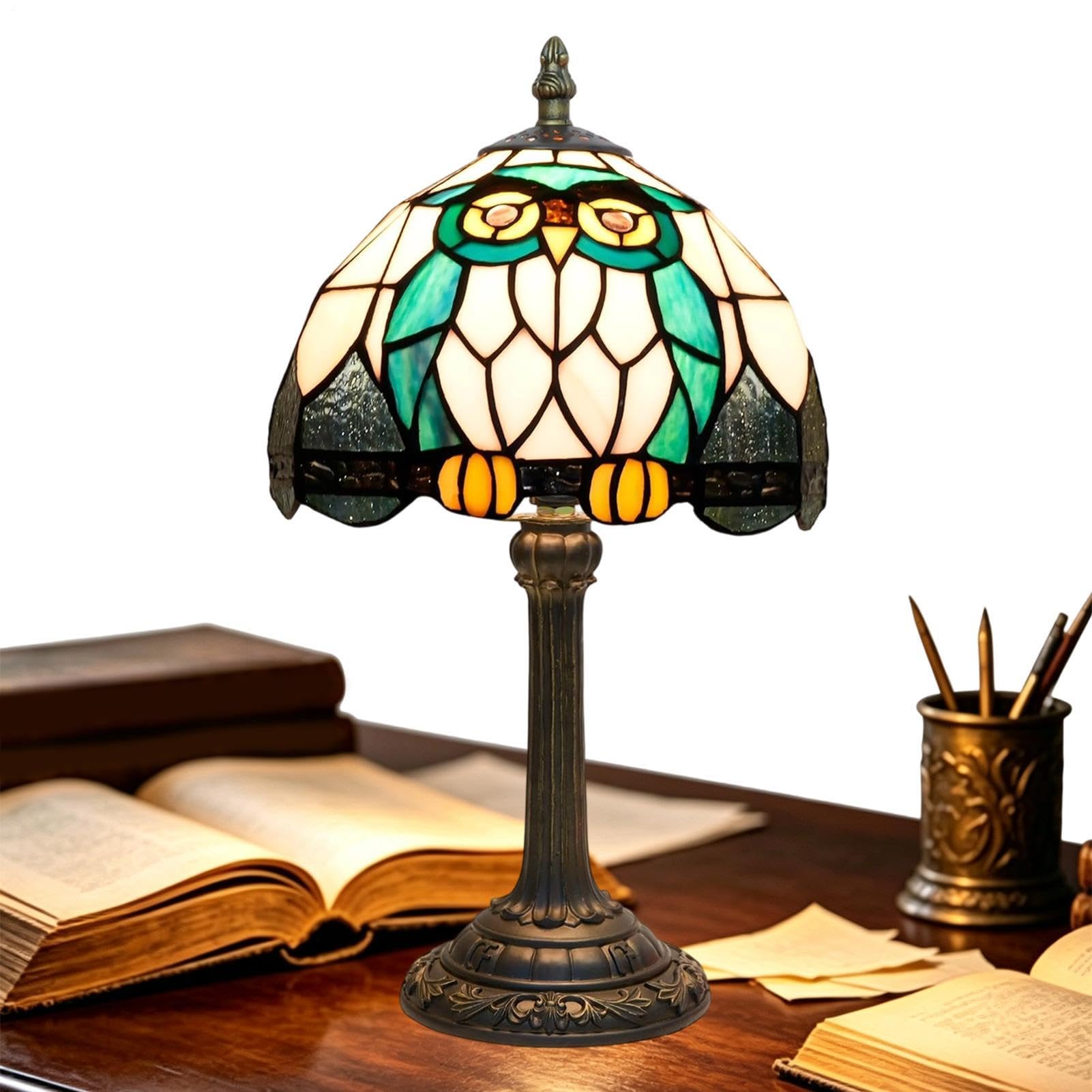 Lámpara De Escritorio Iluminación Para Oficina Retro Con Animales Vitrales | Lámpara Dormitorio Para Hogar Apartamento Salón Dormitorio Habitación Infantil Estudio Escritorio Entrada