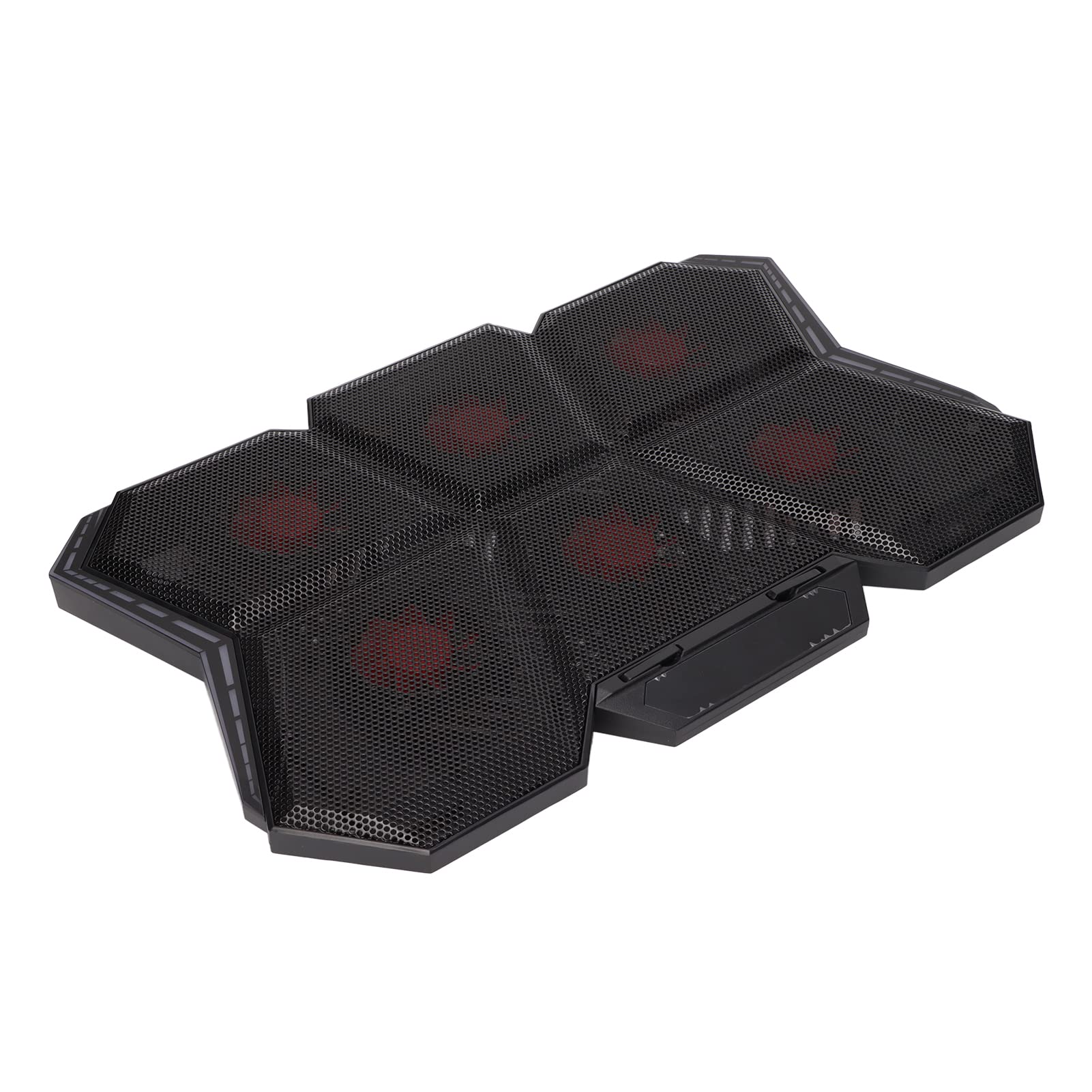 Laptop-Kühler, Kühlkissen, Notebook-Kühler, 6 Extrem Leise Lüfter, 7 Höhenverstellbar, 2600 U/min, 73,25 CFM, Zwei USB-Anschlüsse, Metallgeflecht für 12 Bis 17 Zoll Laptops