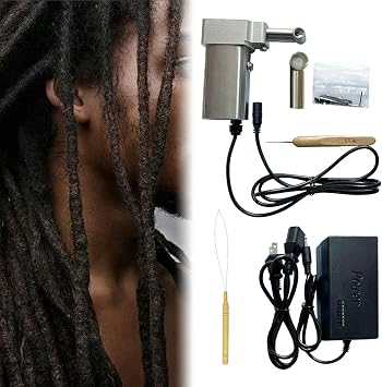 Automatic Dreadlocks Machine, Instant Dreadlock Machine for Electric Handheld Portable Dreadlock Maker Crochet Machine, Quick and Easy DIY Dreadlocks Braiding Hair Extensions-.