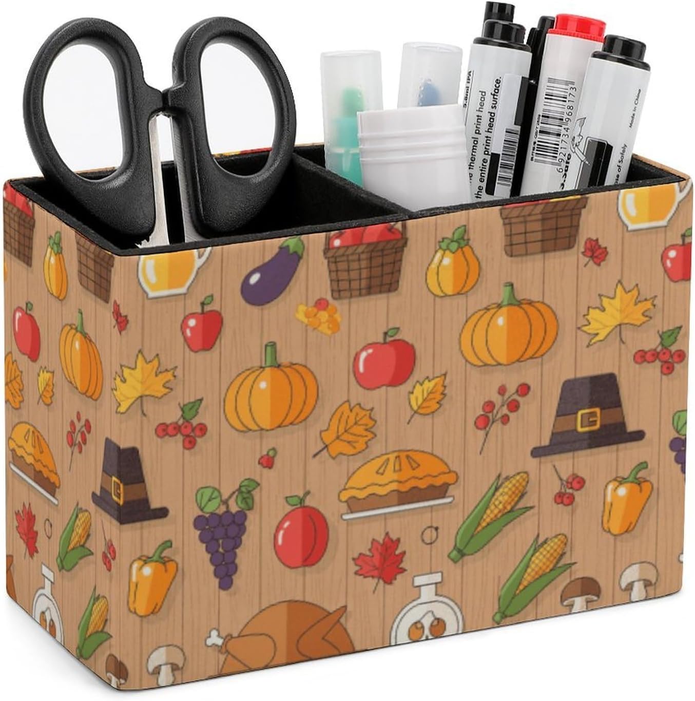 desk organizers and accessories Turkey Chili Peppers Mushrooms Eggplant Cowboy Hat Stackable Sturdy Pouch,Home with Multi Size