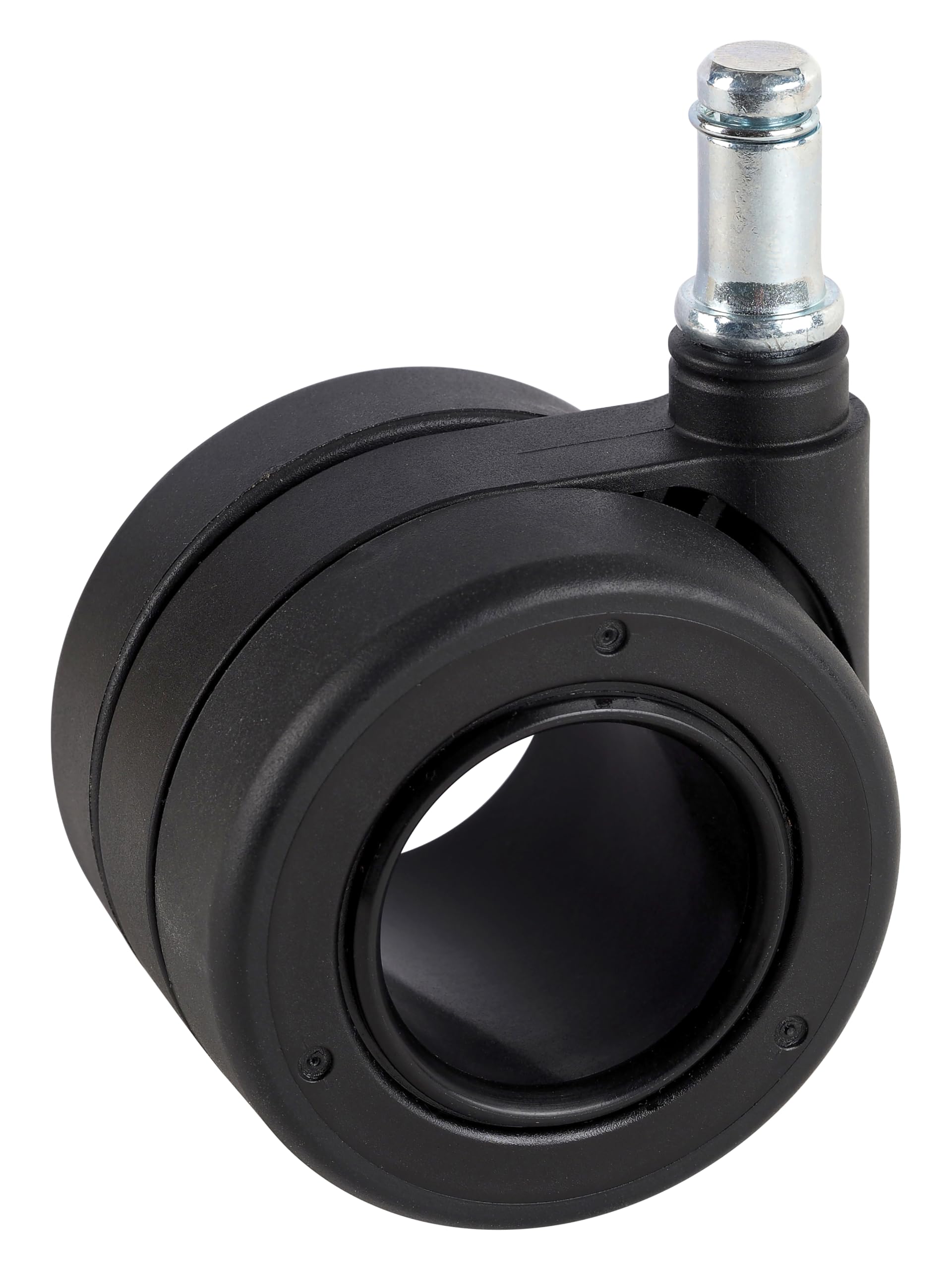 Dörner + Helmer Design Stuhlrollen, 5er-Set, 65mm x 43mm, 240kg Tragkraft, 47mm x 47mm Platte, Kunststoff, Schwarz