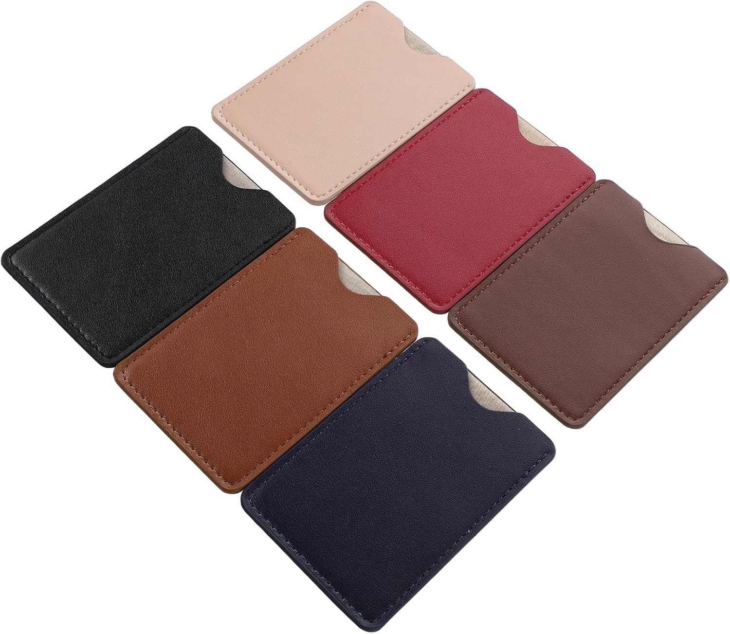 6pcs Rfid Blocking Id Card Sleeves PU Protective Covers for Men