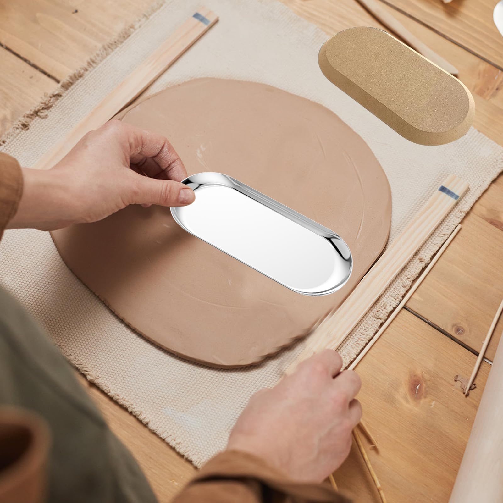 Taglierina per argilla in polimero, piccola taglierina rotonda in ceramica per punteggiare cerchi, stampi per anelli per torte, confezione da 7