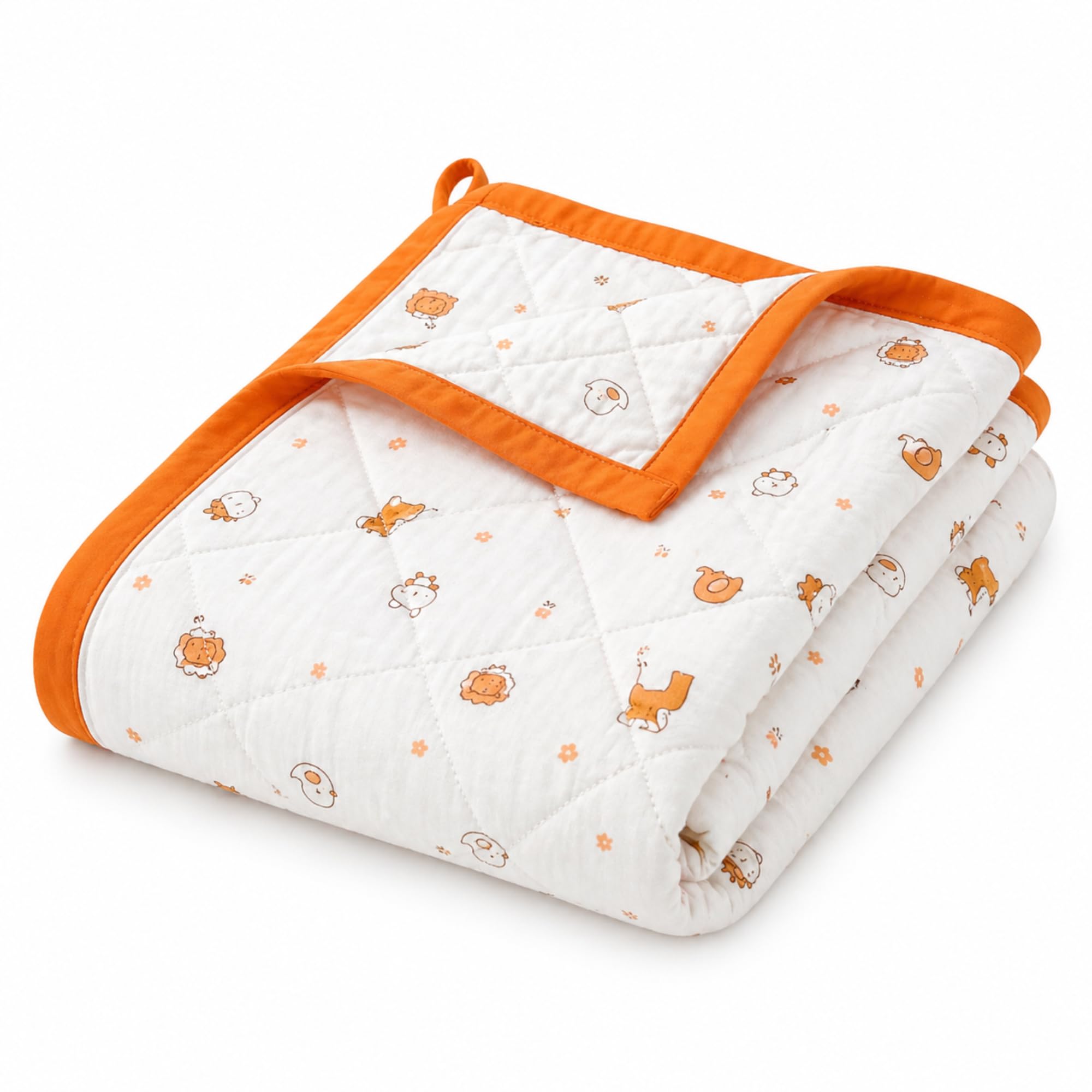 3-Layer Muslin Cotton Baby Blanket for Newborns | Soft Breathable All-Season Quilted Blanket for 0–2 Years | Cartoon Animal Print-image-40