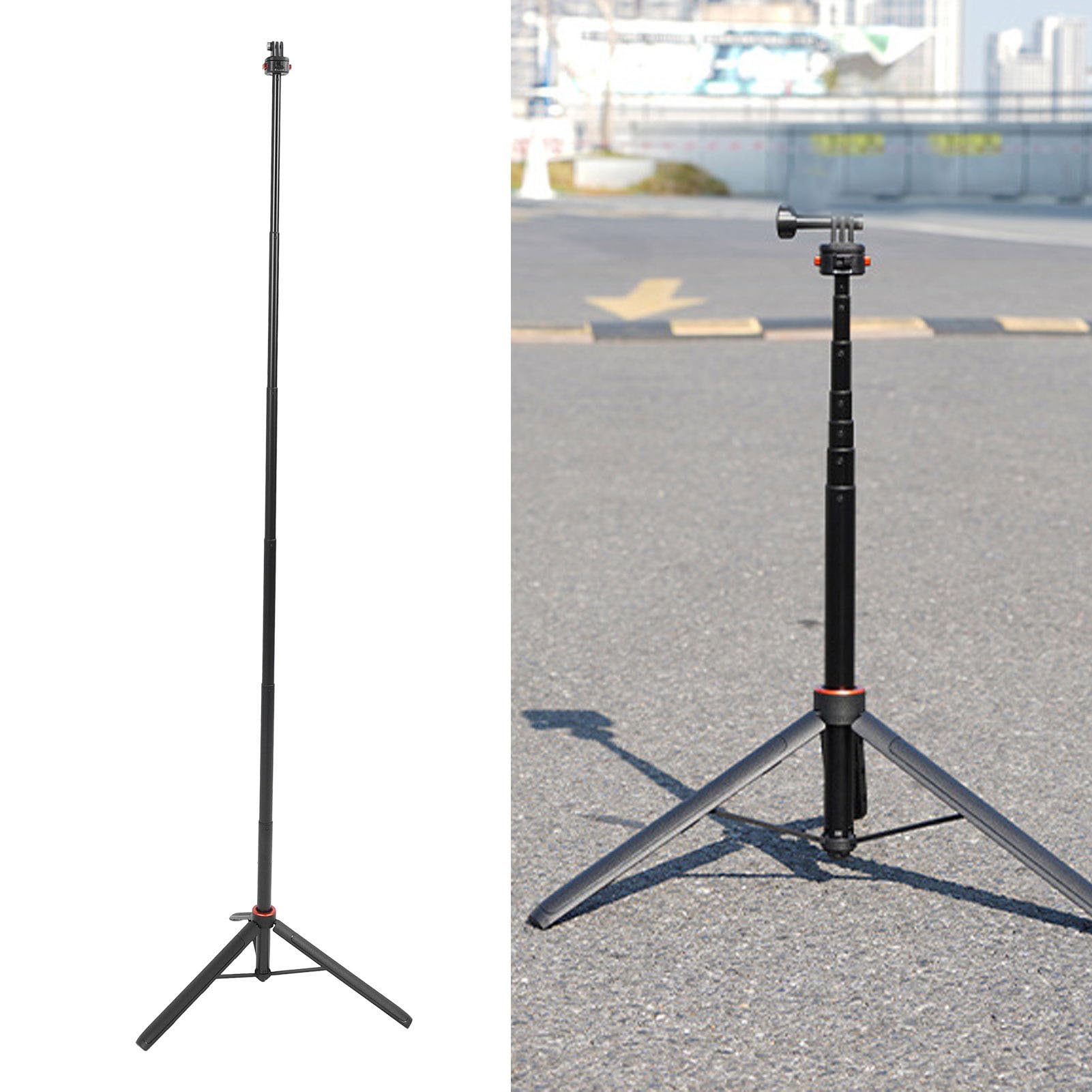 Cryfokt Extendable Tripod, 5.3ft Stable Design | Altezza regolabile, base rinforzata, a doppia chiusura, adatto per stoccaggio esterno e compatto