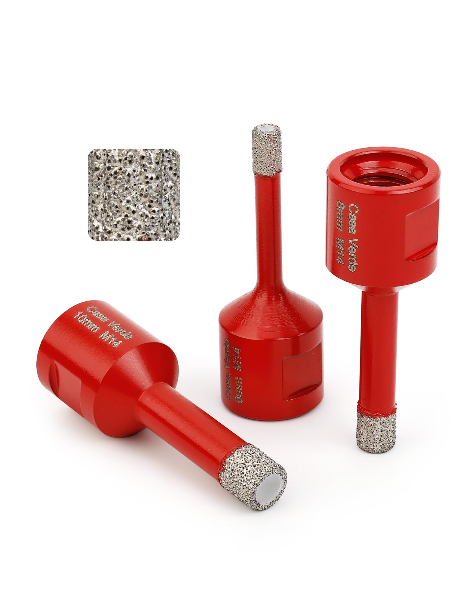 Dry Diamond Drill Bits Set 3pcs of 6/8/10mm Porcelain Tile Drill Bit for Granite,Ceramic,Marble,Tile Stone,Glass,Hard Materials