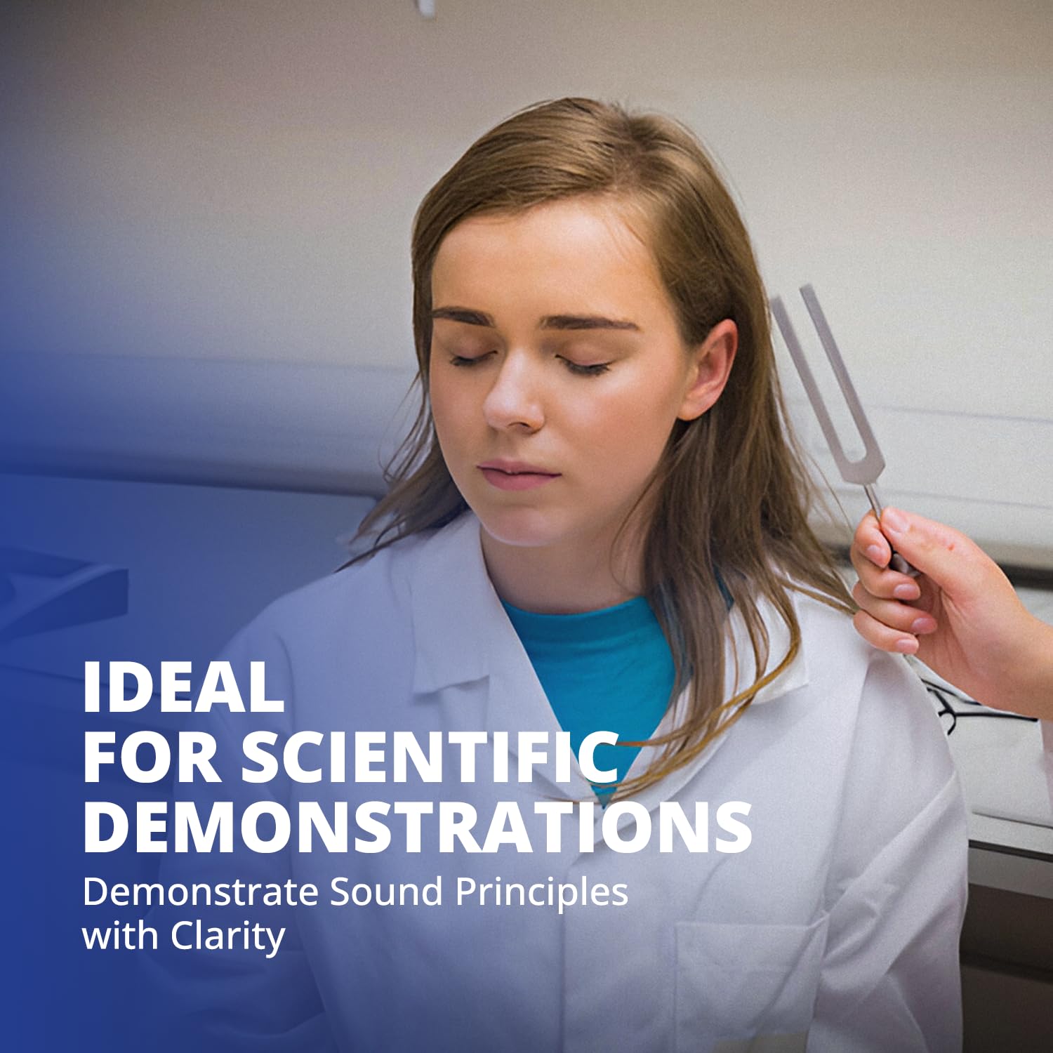 United Scientific Tuning Fork Set of 13 with Dual-Ended Mallet – 13 Aluminum Alloy Forks in Wooden Storage Box – For Sound Wave Physics Science Experiments – Frequencies 100 Hz to 4096 Hz Tuning Forks