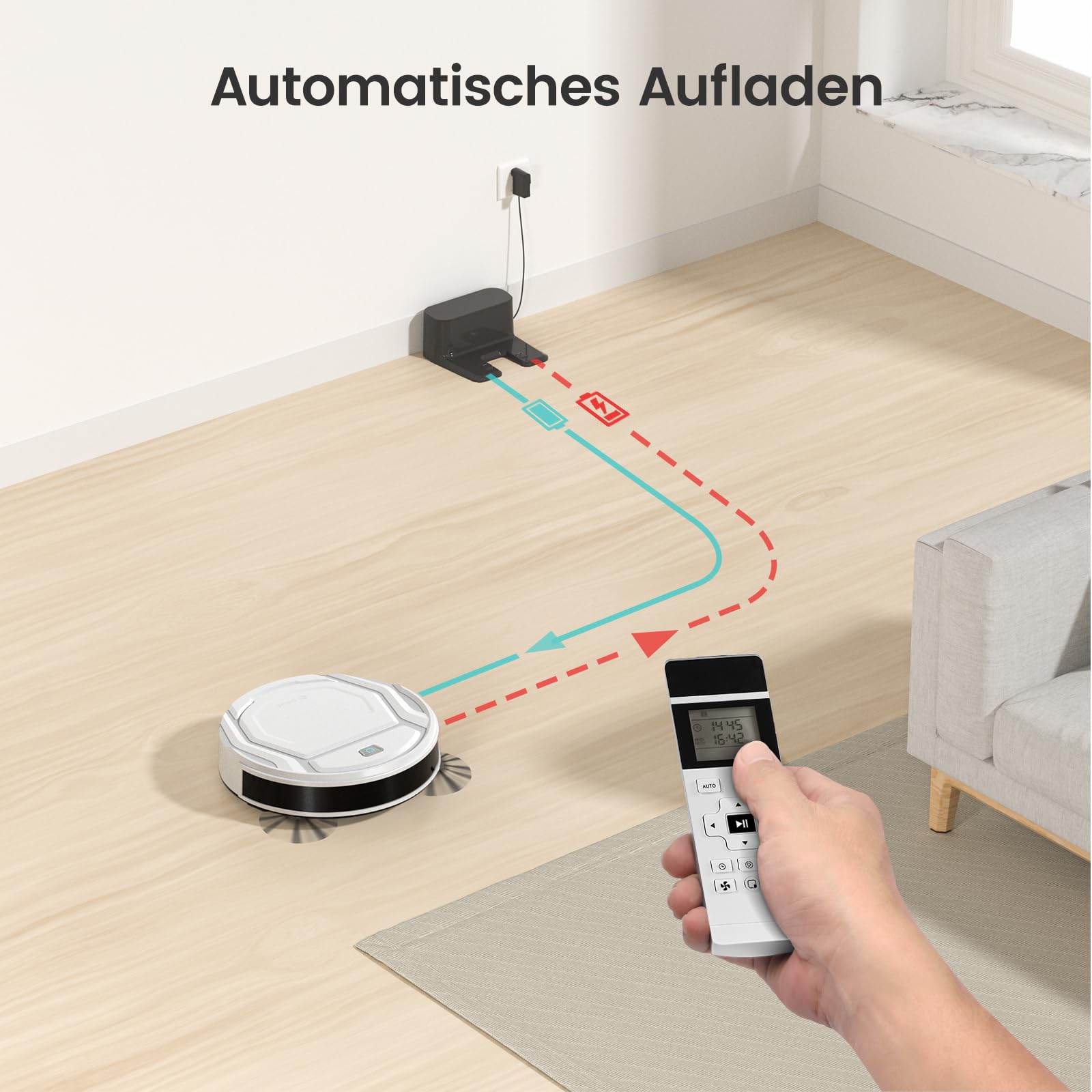 Lefant M210P Saugroboter, Staubsauger Roboter mit 2200 Pa Saugkraft, Ultradünn und leiser Betrieb, Z-förmiges Reinigungsmuster, Steuerung per WLAN, App und Alexa, 120 Minuten Akkulaufzeit,weiß