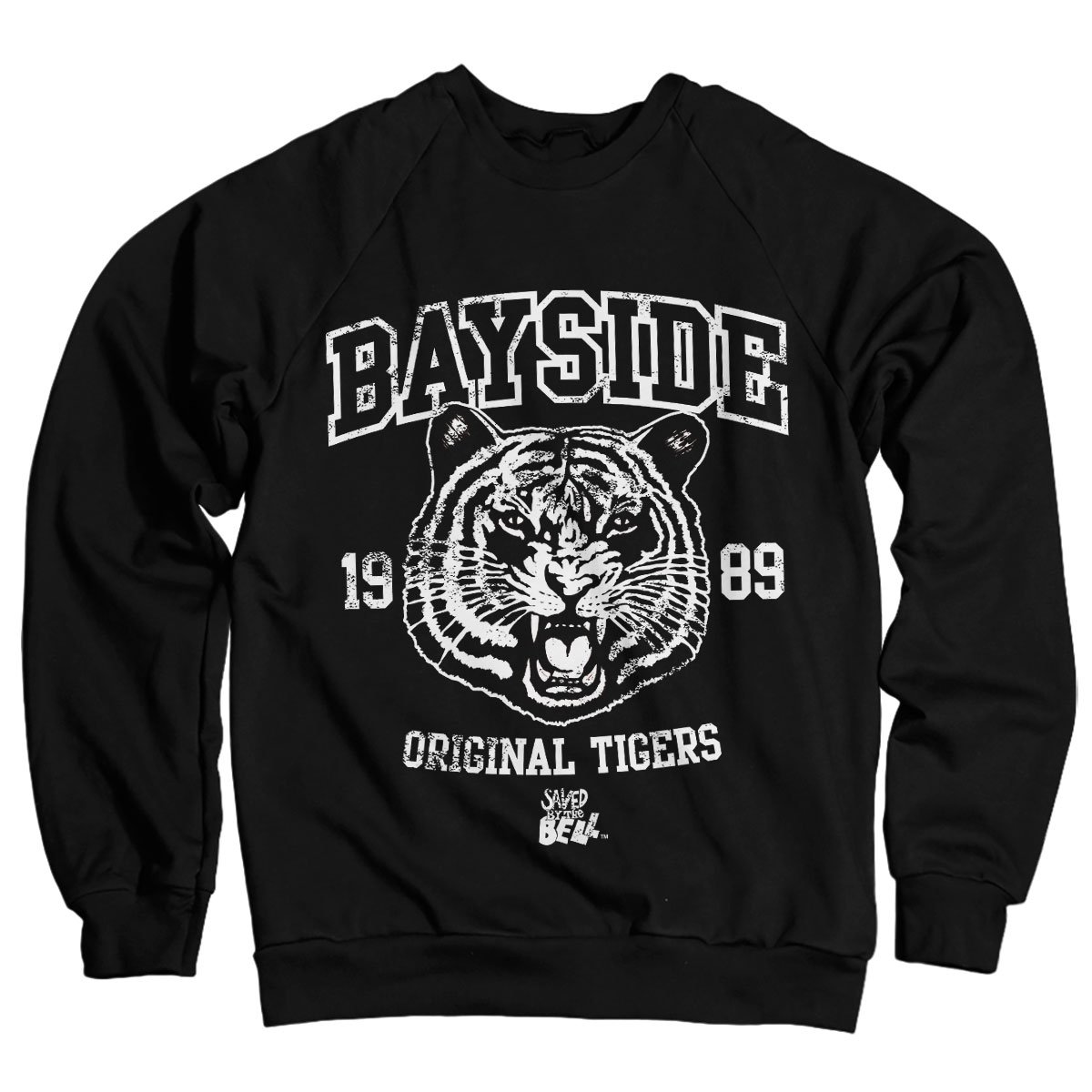 Saved By The Bell Officially Licensed Bayside 1989 Original Tigers Sweatshirt (Black) Large