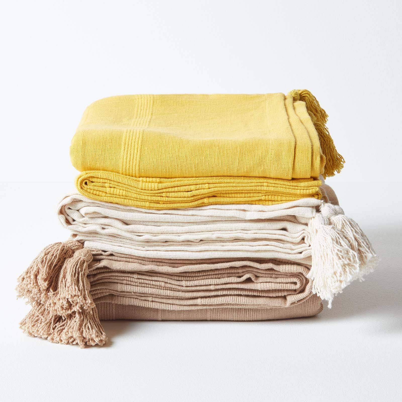 Homescapes - Tenda Rajput in cotone, colore: giallo manta 2,54 x 3,56 m giallo