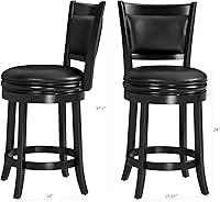 Vista 27 de Ball & Cast Taburetes giratorios tapizados para mostrador de cocina, taburetes de bar de 24 pulgadas de altura del asiento, silla de taburete