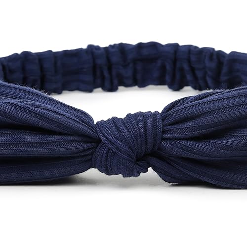 Miniatura 5 de Huachi Paquete de 8 diademas con lazo para el cabello de mujer, accesorios retro de moda para el cabello de conejo, diadema anudada para niñas,