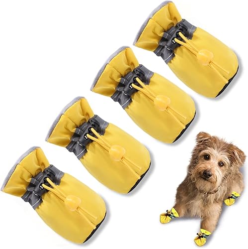 Miniatura 12 de Zapatos para perro, botas y protector de patas, suela antideslizante para perro, botines de invierno con correas reflectantes para perros pequeños