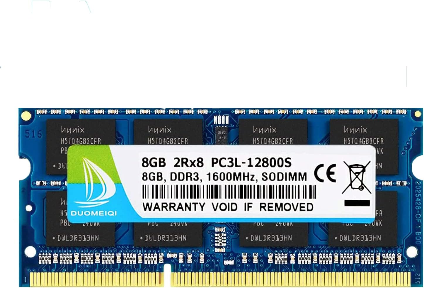 DUOMEIQI 8GB PC3L / PC3 12800S DDR3L / DDR3 1600 MHz SODIMM 2Rx8 1.35V / 1.5V CL11 204 Pin Non-ECC Unbuffered Laptop RAM Notebook Memory Module