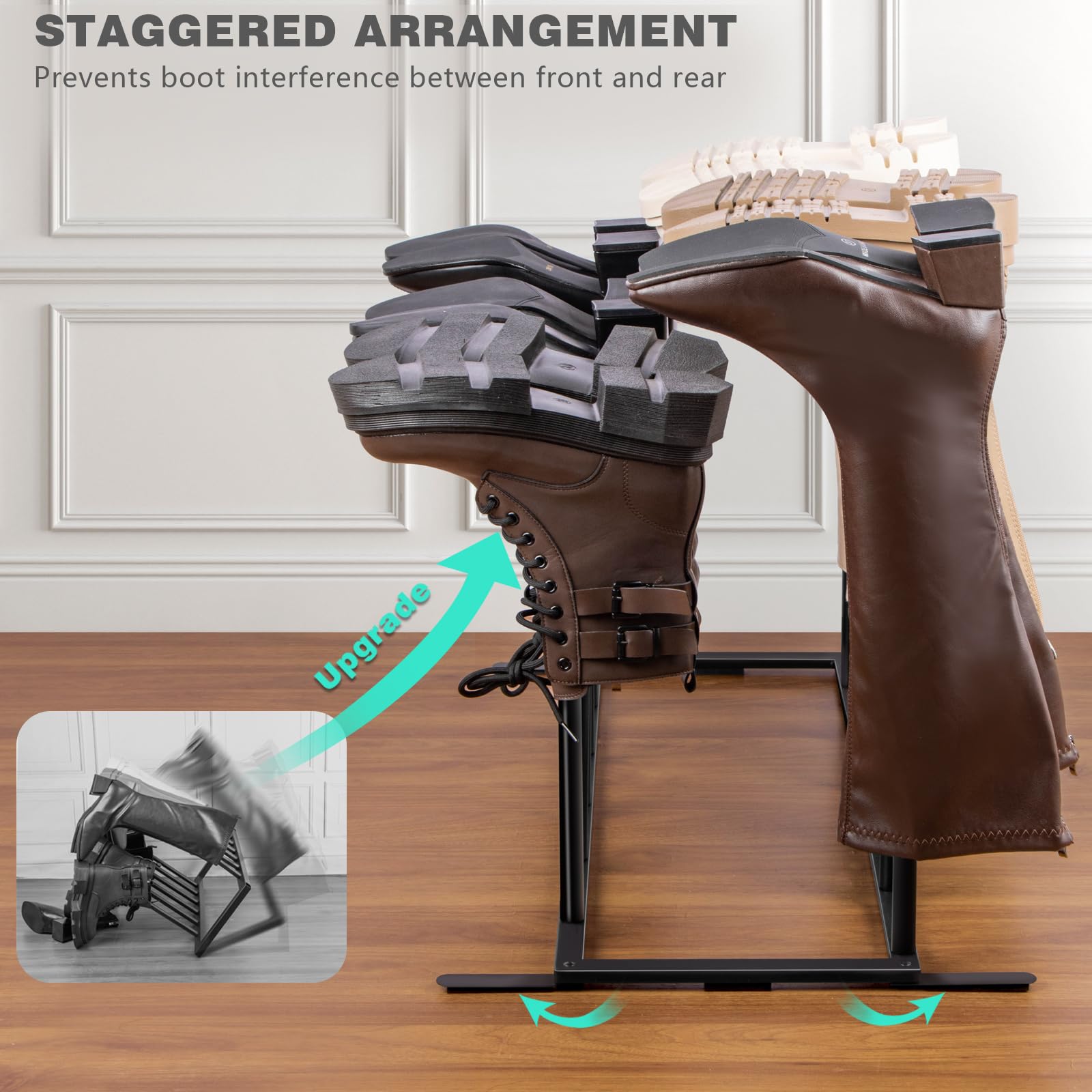 Boots Rack With Shell Snapklik.com : Boot Rack Organizer Tall Boots, Sturdy Metal Boot ...